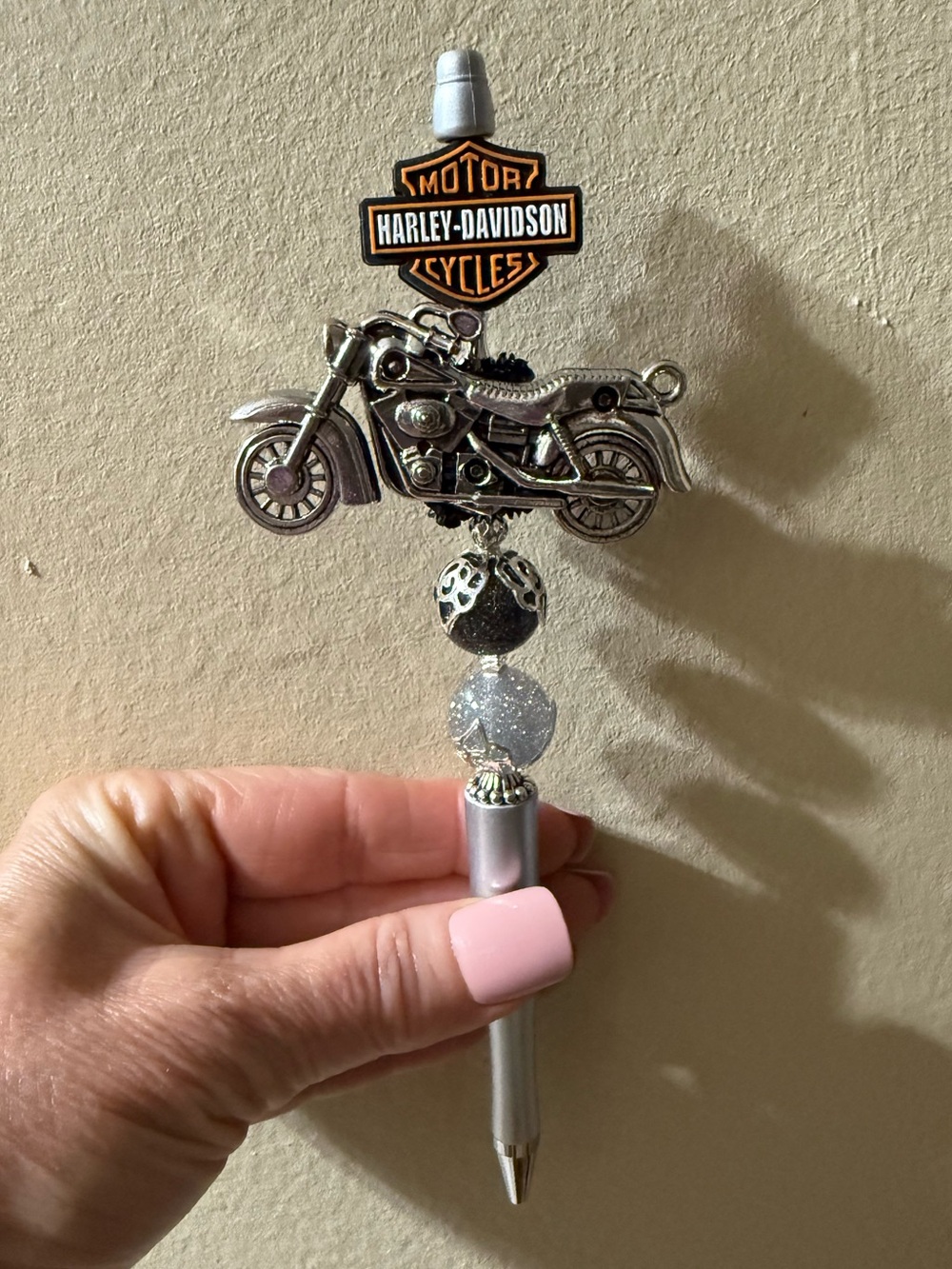 Harley-Davidson Silver and Orange Motorcycle pen